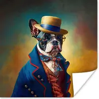 PosterMonkey Poster Hond - Kleding - Accessoires - Verf - Portret - 75x75 cm