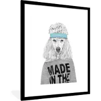 PosterMonkey Fotolijst incl. Poster - Hond - Kleding - Dieren - 80's - 60x80 cm - Posterlijst