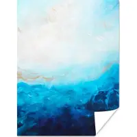 PosterMonkey Poster Blauw - Zee - Abstract - Verf - 120x160 cm XXL