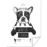 PosterMonkey Poster Hond - Winter - Quote - Muts - 120x160 cm XXL