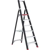 Altrex Trapladder Professional Topline, eenzijdig, aluminium, 6 treden, zwart