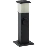 Q-Link EXIN TUINPAAL MET LAMP 2CONTACTDOOS IP44 RA ZWART