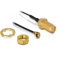 DeLOCK WiFi-antenne Aansluitkabel [1x RPSMA-bus - 1x IPEX-stekker] 0.2 m Zwart