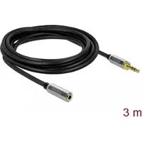 DeLOCK Premium 3,5mm Jack stereo audio verlengkabel met schroefbare 6,35mm Jack adapter / zwart - 3 meter