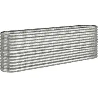 vidaXL Plantenbak 224x40x68 cm gegalvaniseerd staal zilverkleurig