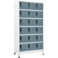 vidaXL Lockerkast 90x40x180 cm staal lichtgrijs en donkergrijs