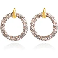 Cilla Jewels Ronde oorbellen Goud met zilverkleurige Kristallen