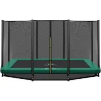 Magic Circle Pro Ingraaf Trampoline 244 x 366 cm Groen met veiligheidsnet