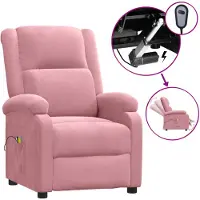 vidaXL Massagestoel elektrisch fluweel roze