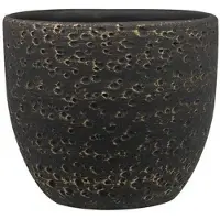 Ter Steege Steege Plantenpot Rinca - zwart - lava look - 16 x 13 cm - Plantenpotten