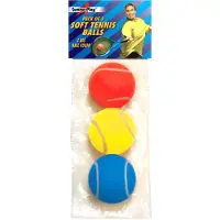 Summerplay Set van 3x stuks gekleurde soft foam tennisballen 7 cm - Tennisballen