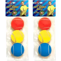 Summerplay Set van 9x stuks gekleurde soft foam tennisballen 7 cm - Tennisballen