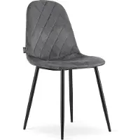 Viking Choice ASTI - Velvet stoel - set van 4 eetkamerstoelen - donkergrijs