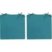 Anna's Collection 6x Stoelkussens voor binnen- en buitenstoelen in de kleur petrol blauw 40 x 40 cm - Tuinstoelen kussens