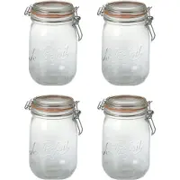 Le Parfait 8x Stuks Weckpotten/inmaakpotten Met Klepdeksel 0.75 Liter