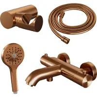 Brauer Copper Edition thermostatische badkraan koper geborsteld PVD set 4