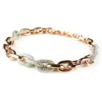Sophie Zilveren armband roos goud verguld gezet met transparante cubic zirconia stenen