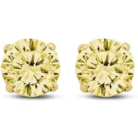 New Bling 9NBG-0576 Gouden Oorknopjes met Zirkonia 5mm - Geel - Rond - 14 Karaat - Goud