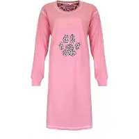 Irresistible Dames Nachthemd - Katoen - Panter dessin - Roze - Maat M