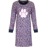 Irresistible Dames Nachthemd - 100% Katoen - Blauwe afwerking - Maat S