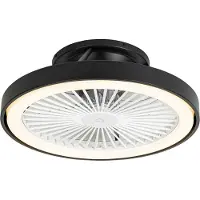 QAZQA Smart plafondventilator zwart 54cm incl. LED dimbaar met afstandsbediening - Dave
