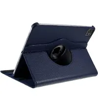 Peachy Lederen Litchi Grain iPad Pro 12.9-inch (2018 2020 2021 2022) Hoes Draaibare Case met Cover - Blauw
