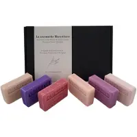 Savon De Marseille 6x125g zeep bar cadeauset Eglantine, Princes, Noix de Coco, Cerise, Violette, Bois de Santal