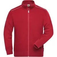 James & nicholson Solid sweater jas met rits JN894 heren - Rood - L