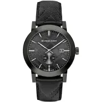 Burberry BU9906 City Zwart Leren Band Herenhorloge