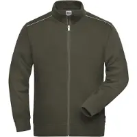 James & nicholson Solid sweater jas met rits JN894 heren - Olijf - XXXL