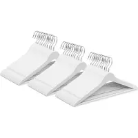 Wicotex -Kledinghanger – SET 30 stuks - houten-kleerhanger, met rok inkepingen en broekspijpen, draaibare haak, Dames en heren kleding - WIT