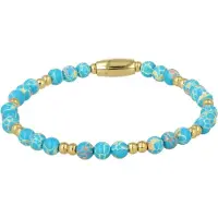 My Bendel - Goudkleurige Armband met Imperial Jasper Edelsteen - met Luxe Cadeauverpakking | Sieraden Voor Dames | Maat S