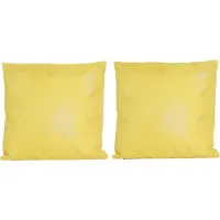 Anna's Collection 4x Bank/sier kussens voor binnen en buiten in de kleur geel 45 x 45 cm - Tuin/huis kussens