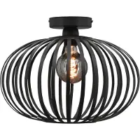 TOPLICHT Plafonniere Lido - Ø 40 cm - zwart