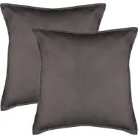 Atmosphera Bank/sierkussens huiskamer Sophia - 2x stuks - 52 x 52 cm - Donkergrijs - polyester - met rits