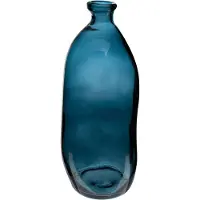 Atmosphera bloemenvaas Pisa - Organische fles vorm - blauw transparant - glas - 51 x 23 cm
