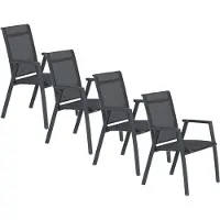 Garden Impressions Santana dining tuinstoel donker grijs - 4 stuks