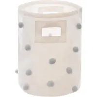 Atmosphera Kids Wasmand pompon grijs - Speelgoed Waszak/Opbergmand Kinderkamer - Opbergmand kinderen