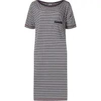 Lunatex - dames nachthemd korte mouw 224150 met boothals - navy - maat XL