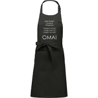 Kariban Mijncadeautje Schort - Wij vragen het aan OMA - opdruk wit - mooie en exclusieve keukenschort - grijs