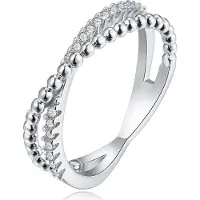 LGT JWLS Dames Ring Verzilverd met Zirkonia-17mm