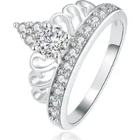 LGT JWLS Dames Ring Verzilverd met Kroon en Zirkonia Stenen-17mm