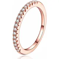 LGT JWLS Dames Ring Verguld Rose Kleurig met Zirkonia-18mm