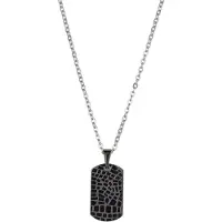 Traveller Ketting - Heren - Edelstaal - Zwart - Patroon - Tag - 181196