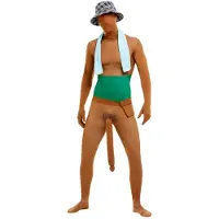 Smiffys Big Willy man skin kostuum bruin (bruin, groen, blauw, M)