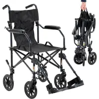 Multimotion Lichtgewicht Travel rolstoel, slechts 9,3 kg | Zeer compact inklapbaar | Met transporttas | Transportrolstoel