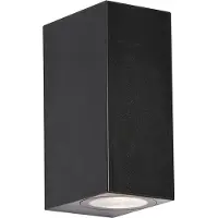 QAZQA Moderne buiten wandlamp zwart kunststof 2-lichts - Baleno