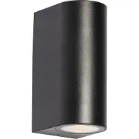 QAZQA Moderne buiten wandlamp zwart kunststof ovaal 2-lichts - Baleno