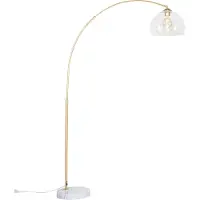 QAZQA Moderne booglamp messing met helder glas - Arc