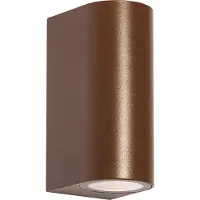 QAZQA Buiten wandlamp roestbruin kunststof ovaal 2-lichts - Baleno